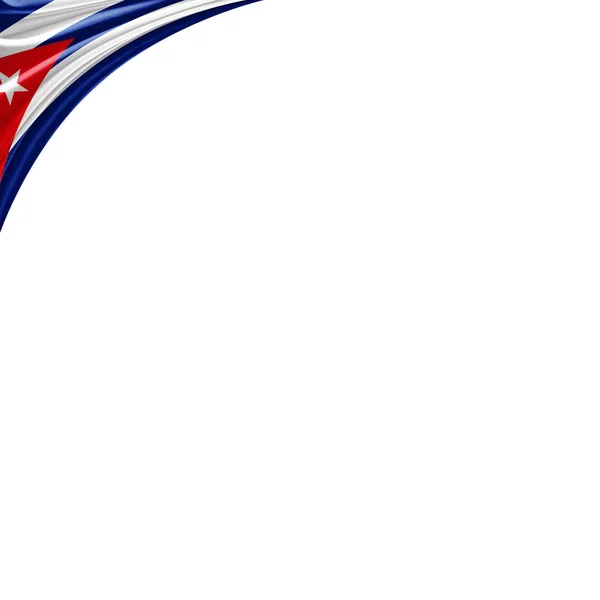 Flaga Kuby Kopia Miejsce Tekst Białym Tle Ilustracja — Zdjęcie stockowe