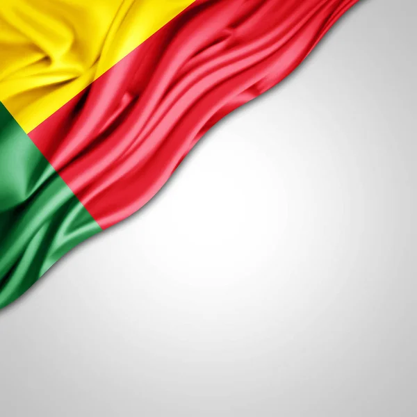 Bendera Benin Dengan Ruang Fotokopi Untuk Teks Anda Pada Latar — Stok Foto