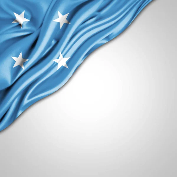 Bandera Micronesia Con Espacio Copia Para Texto Ilustración — Foto de Stock