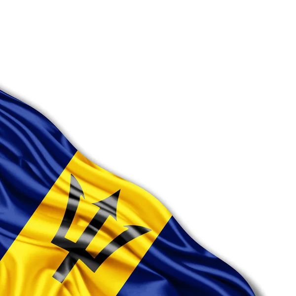 Barbados Flagg Med Plass Til Tekst Hvit Bakgrunn Illustrasjon – stockfoto