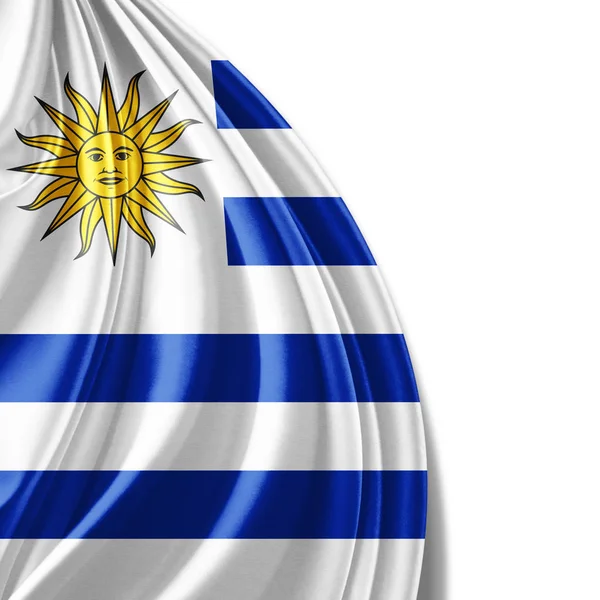 Uruguay Bayrağı Ile Kopya Alanı Metin Çizim Için — Stok fotoğraf