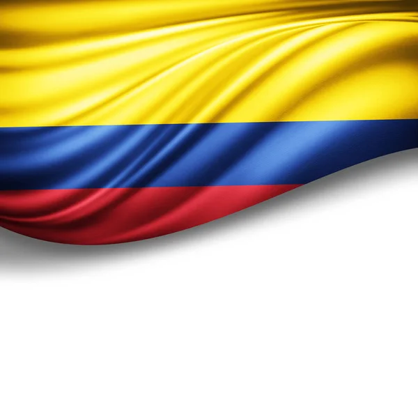 Прапор Колумбії Копію Простір Тексту Білий Фон Ілюстрація — стокове фото