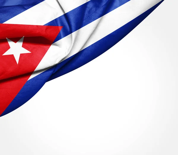 Bandera Cuba Con Espacio Copia Para Texto Sobre Fondo Blanco — Foto de Stock