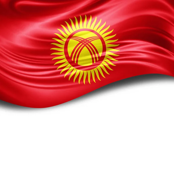 Vlag Van Kirgizië Met Kopie Ruimte Voor Tekst Illustratie — Stockfoto