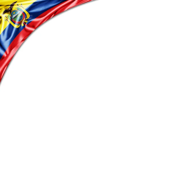 Flaga Ekwadoru Kopia Miejsce Tekst Białym Tle Ilustracja — Zdjęcie stockowe