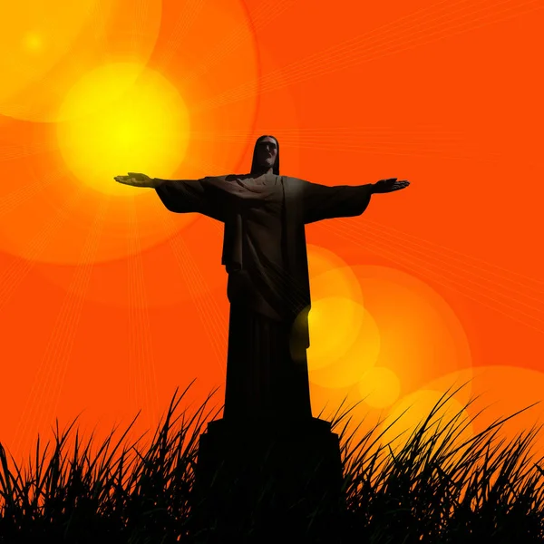 Статуя Христа Иисуса Религиозная — стоковое фото