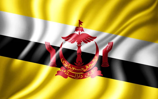 Flagge Von Brunei Mit Kopierplatz Für Ihren Text Illustration — Stockfoto