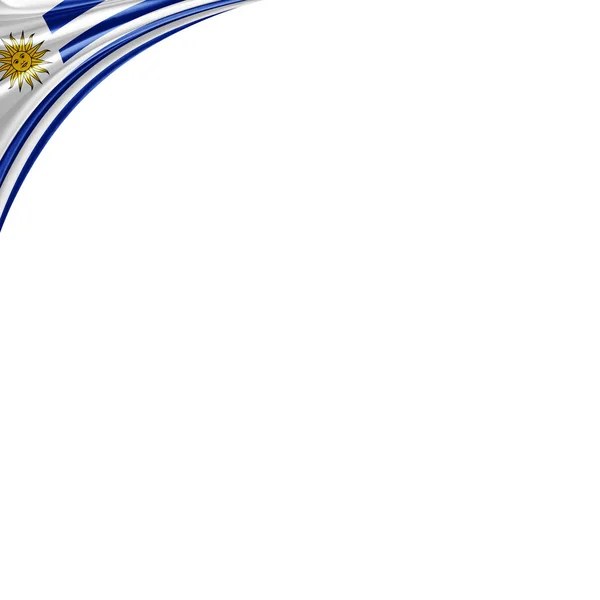Másol Szöveg Fehér Háttér Ábrán Hely Uruguay Zászlaja — Stock Fotó