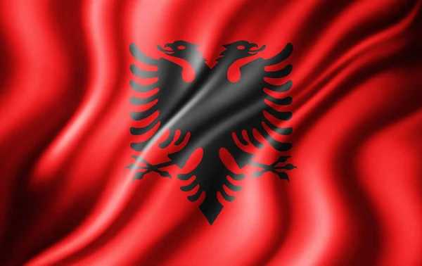 Vlag Van Albanië Met Kopie Ruimte Voor Tekst Illustratie — Stockfoto