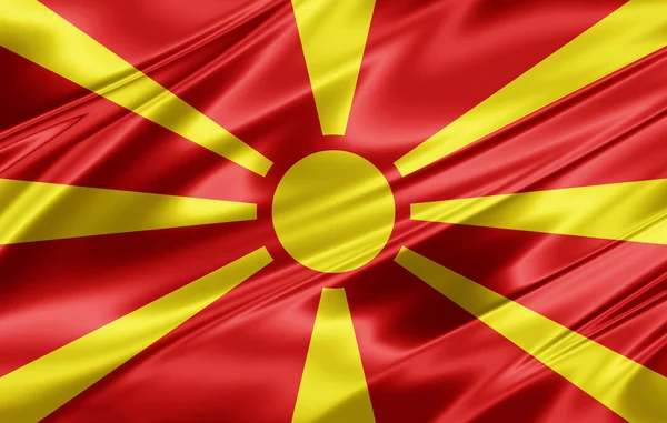 Vlajka Makedonie Kopií Prostor Pro Ilustraci Textu — Stock fotografie