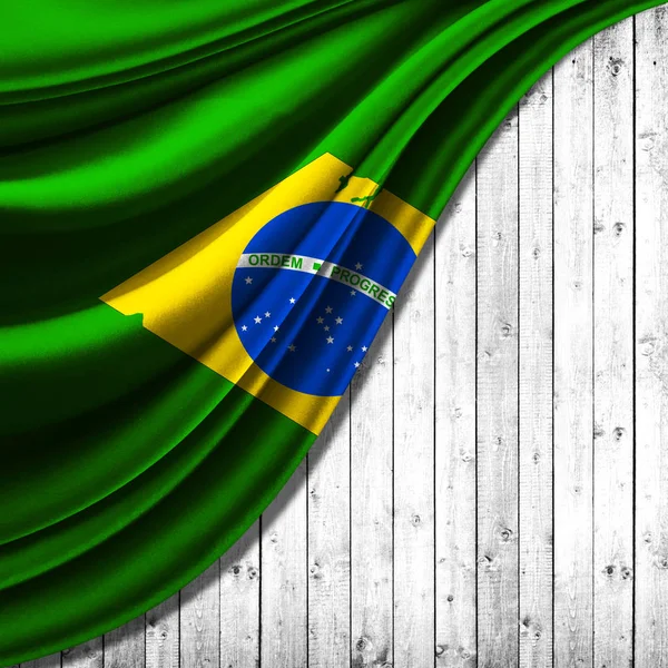 Flaga Brazylii Jedwabiu Tło Dla Tekstu Lub Obrazów — Zdjęcie stockowe
