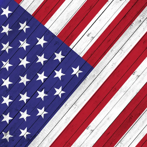 Usa Flag Auf Hölzernem Hintergrund Illustration — Stockfoto