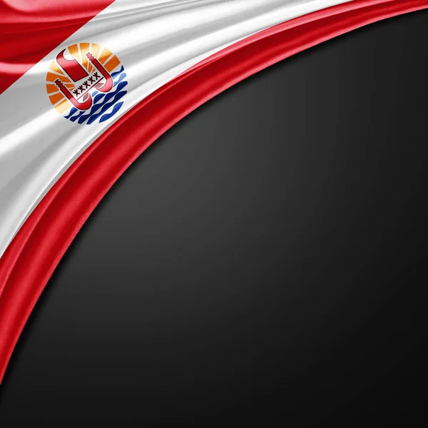 Bandera Polinesia Francesa Con Espacio Copia Para Texto Ilustración — Foto de Stock