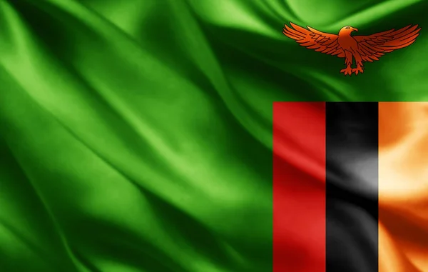 Vlajka Zambie Kopií Prostor Pro Ilustraci Textu — Stock fotografie