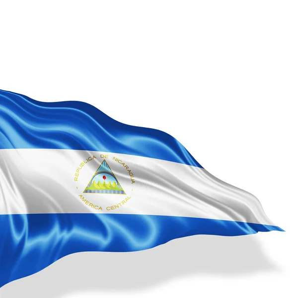 Vlag Van Nicaragua Met Kopie Ruimte Voor Tekst Illustratie — Stockfoto