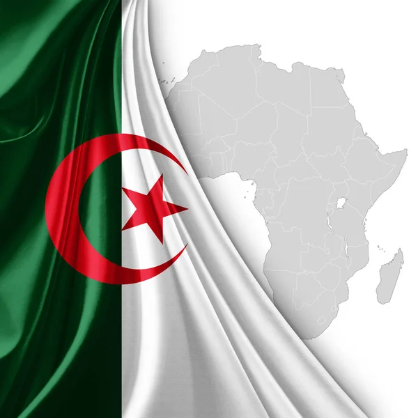 Drapeau Algérie Avec Espace Copie Pour Votre Texte Illustration — Photo