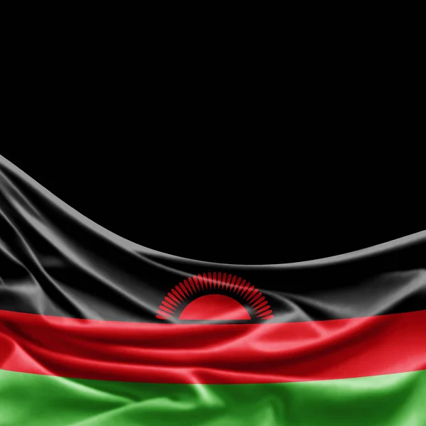 Malawis Flagga Med Kopia Utrymme För Din Text Illustration — Stockfoto