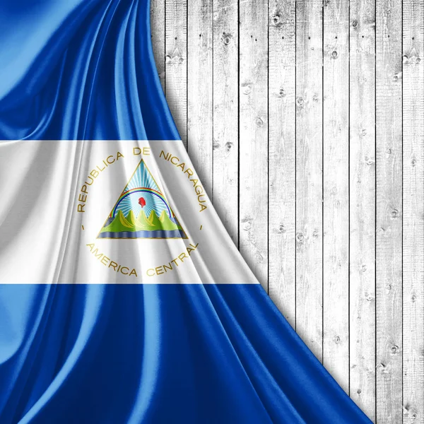 Bandiera Del Nicaragua Con Spazio Copia Del Testo Illustrazione — Foto Stock