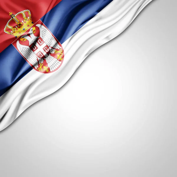 Flaga Serbii Kopia Miejsce Twój Tekst Ilustracje — Zdjęcie stockowe