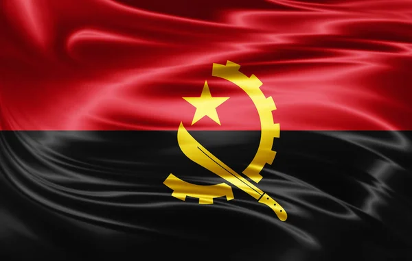 Bandera Angola Con Espacio Copia Para Texto Ilustración —  Fotos de Stock