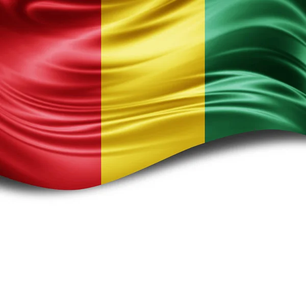 Bandera Guinea Con Espacio Copia Para Texto Sobre Fondo Blanco — Foto de Stock