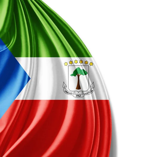 Vlag Van Equatoriaal Guinea Met Kopie Ruimte Voor Tekst Witte — Stockfoto