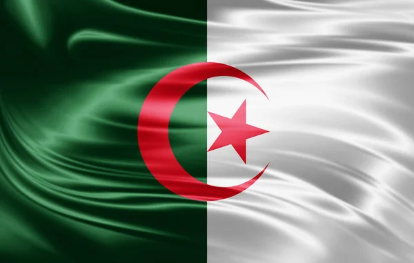 Bandiera Dell Algeria Con Spazio Copia Del Testo Illustrazione — Foto Stock