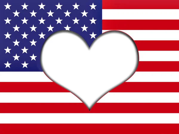 Usa Flag Heart Sign Copy Space Your Text Images — Stock Photo, Image