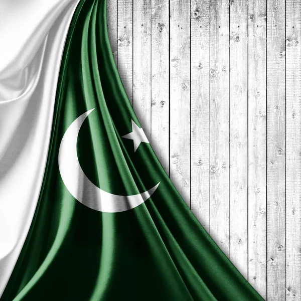 Pakistans Flagga Med Kopia Utrymme För Din Text Illustration — Stockfoto