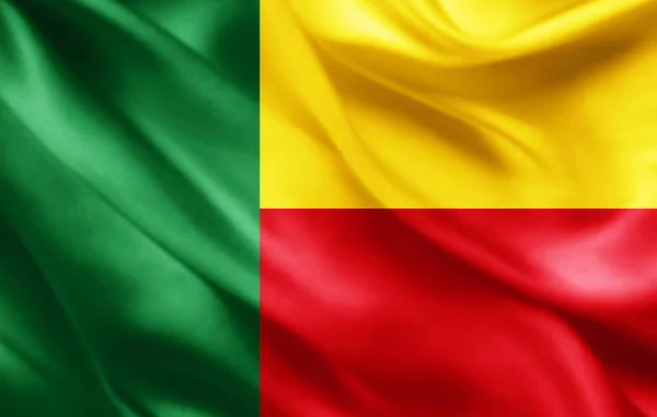 Beninská Vlajka Kopií Prostor Pro Ilustraci Textu — Stock fotografie