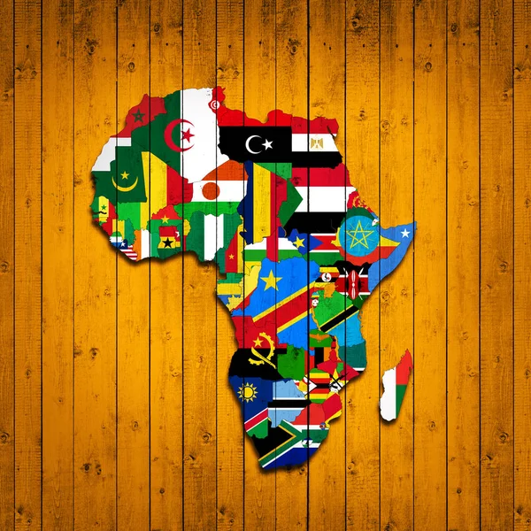 Africa Continent Made Flags Illustration — Stock Photo, Image