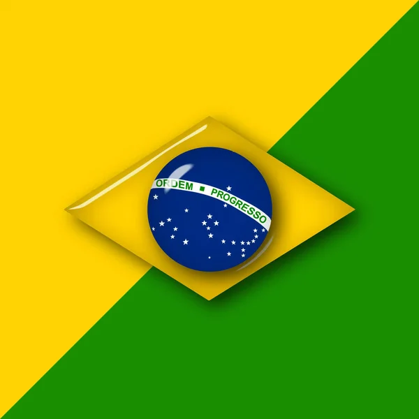 Vlag Van Brazilië Een Abstracte Achtergrond Illustratie — Stockfoto