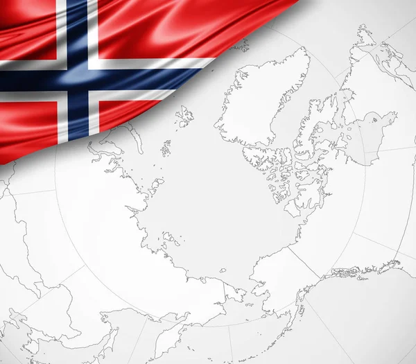 Norges Flagga Med Kopia Utrymme För Din Text Illustration — Stockfoto