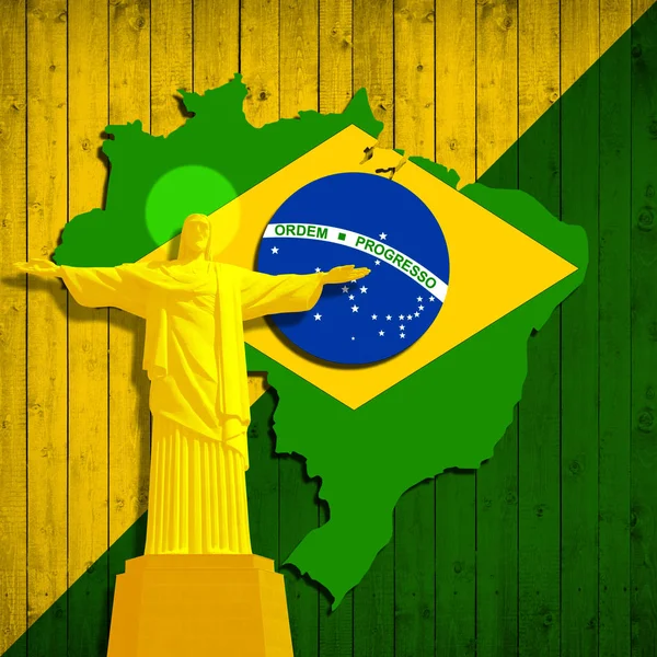 텍스트 이미지에 공간을 브라질 국기와 — 스톡 사진