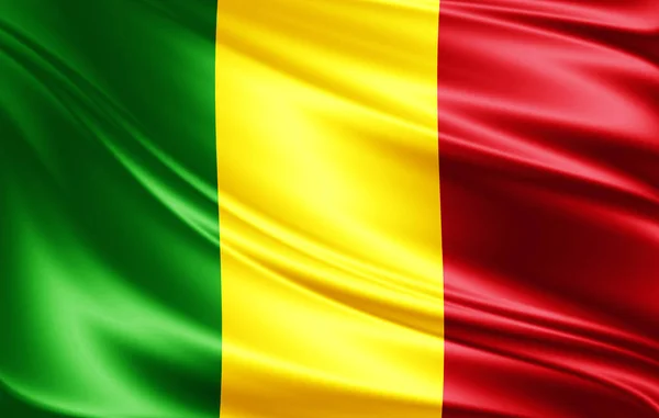 Vlag Van Mali Met Kopie Ruimte Voor Tekst Illustratie — Stockfoto