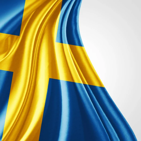 Bandera Suecia Con Espacio Copia Para Texto Ilustración — Foto de Stock
