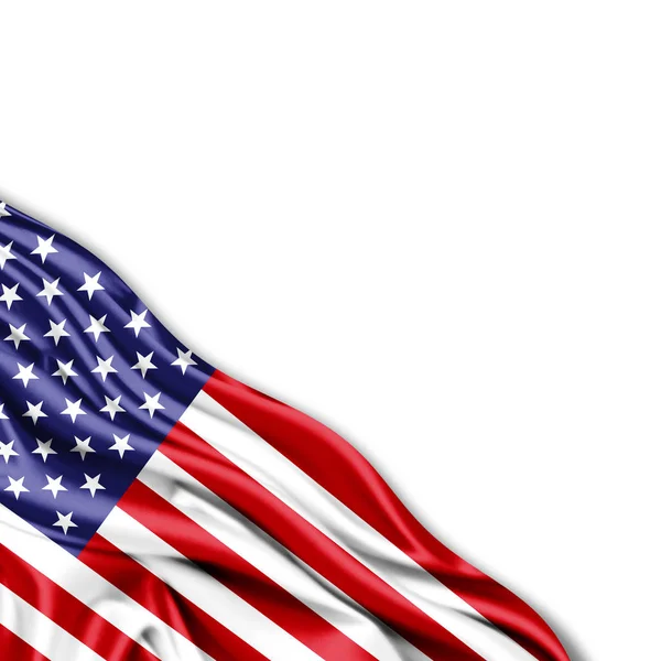 Flag Usa Copy Space Your Text White Background Illustration — Stock Photo, Image