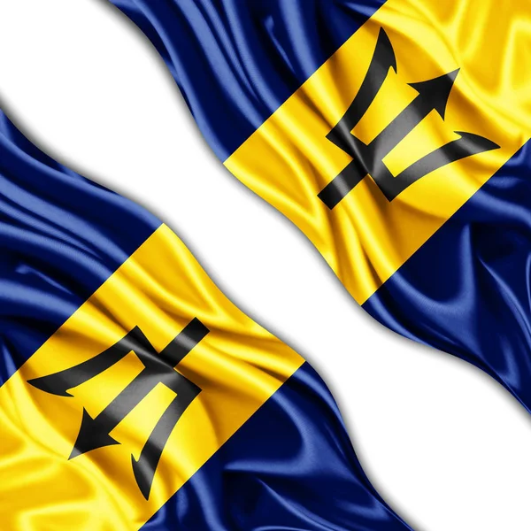 Barbados Flagga Med Kopia Utrymme För Din Text Illustration — Stockfoto