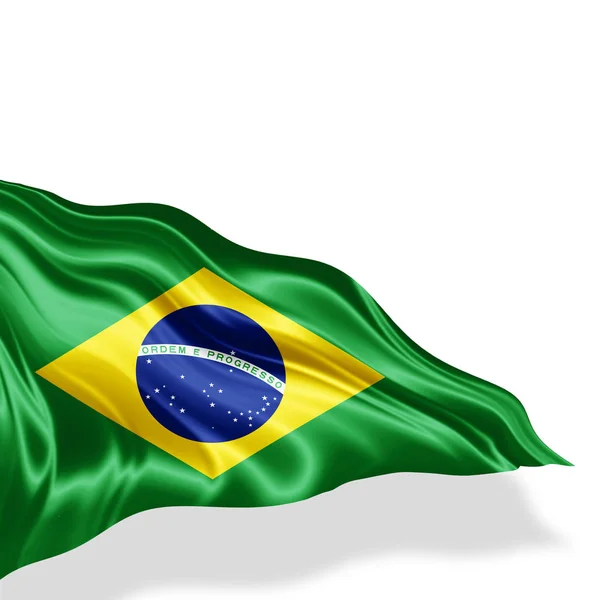 Vlag Van Brazilië Met Kopie Ruimte Voor Tekst Illustratie — Stockfoto