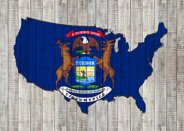 Michigan Flag Mit Kopierplatz Für Ihre Texte Oder Bilder — Stockfoto