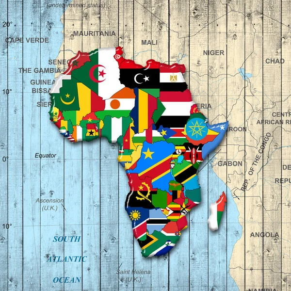 Afrika Continent Gemaakt Van Vlaggen Illustratie — Stockfoto