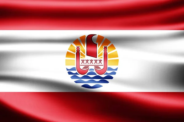 Vlag Van Frans Polynesië Met Kopie Ruimte Voor Tekst Illustratie — Stockfoto