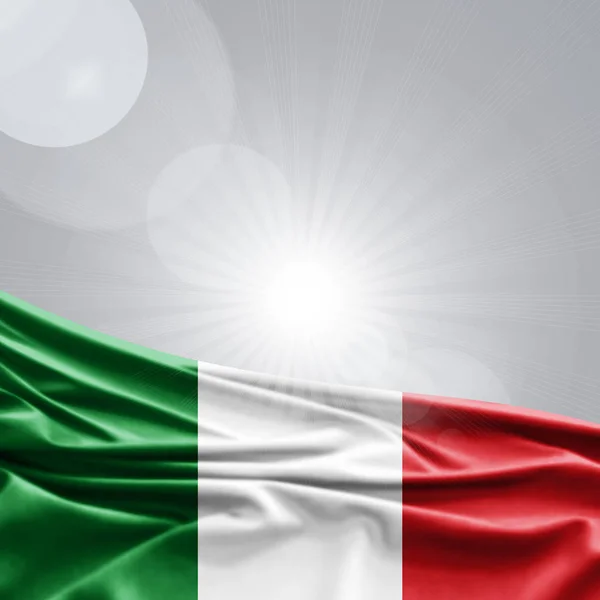 Vlag Van Italië Met Kopie Ruimte Voor Tekst Illustratie — Stockfoto