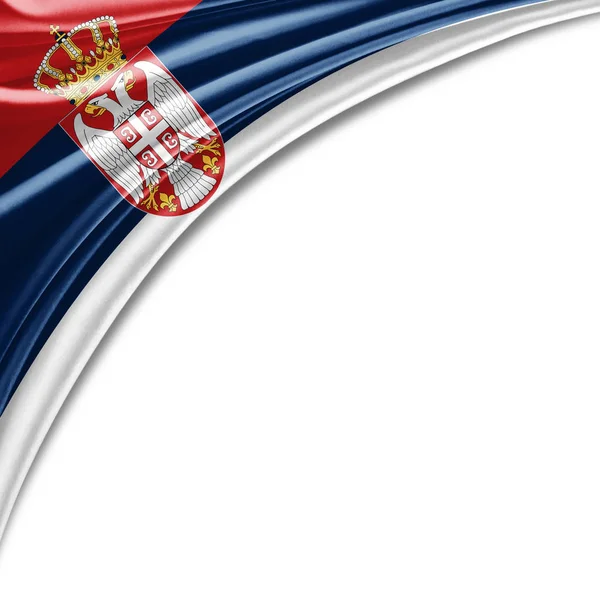 Vlag Van Servië Met Kopie Ruimte Voor Tekst Illustratie — Stockfoto