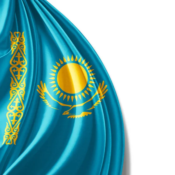 Vlag Van Kazachstan Met Kopie Ruimte Voor Tekst Illustratie — Stockfoto