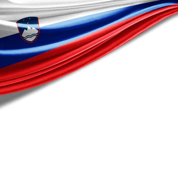 Vlag Van Slovenië Met Kopie Ruimte Voor Tekst Illustratie — Stockfoto