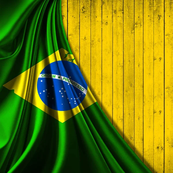 Flaga Brazylii Jedwabiu Tło Dla Tekstu Lub Obrazów — Zdjęcie stockowe