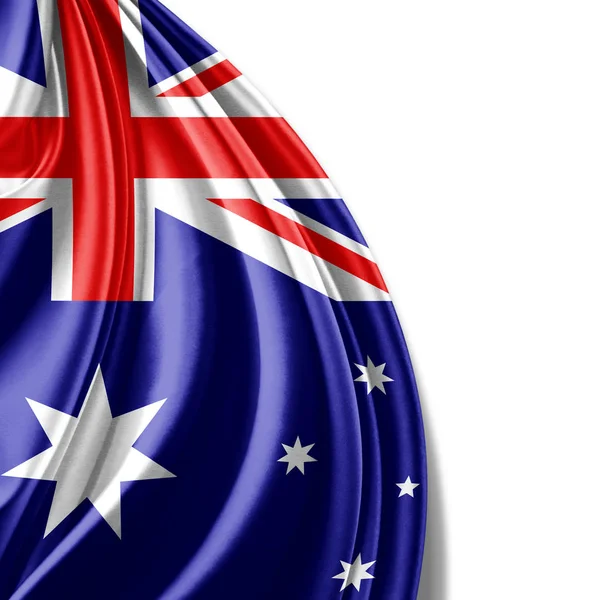 Bandera Australia Con Espacio Copia Para Texto Sobre Fondo Blanco —  Fotos de Stock