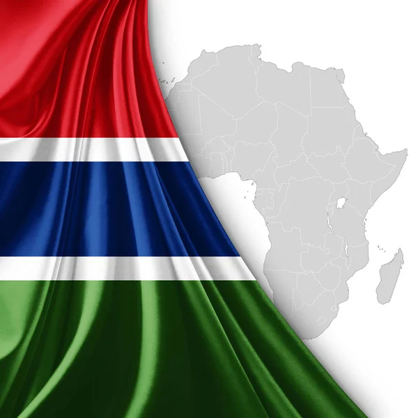 Flagge Von Gambia Mit Kopierplatz Für Ihren Text Illustration — Stockfoto