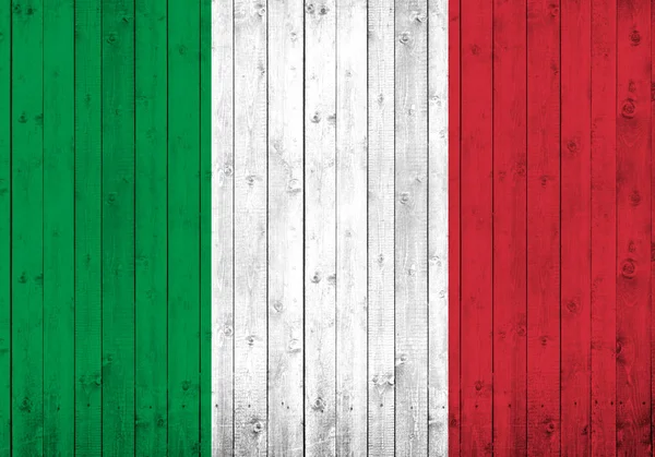 Drapeau Italie Fond Bois Avec Espace Copie Pour Votre Texte — Photo